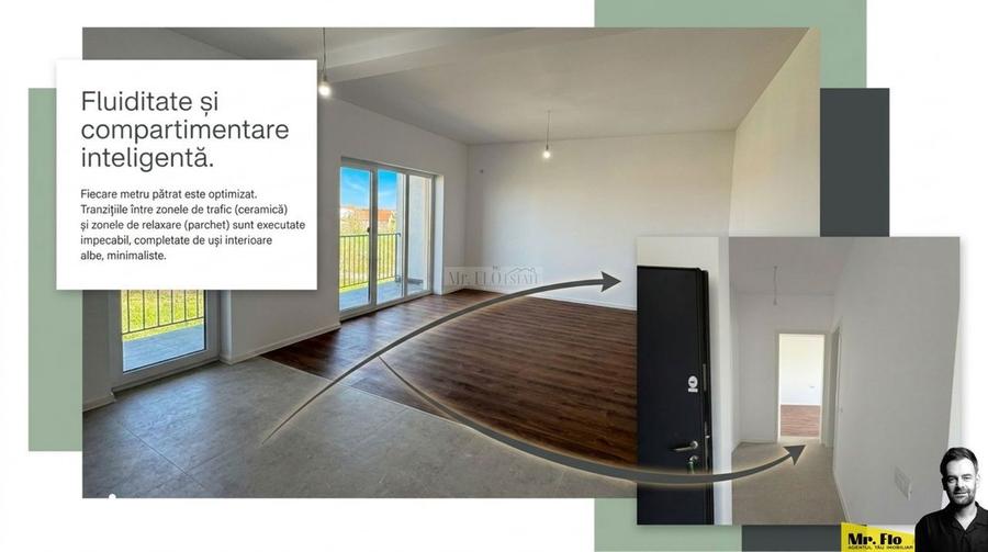 Apartament cu 2 camere semidecomandat în Moșnița Nouă