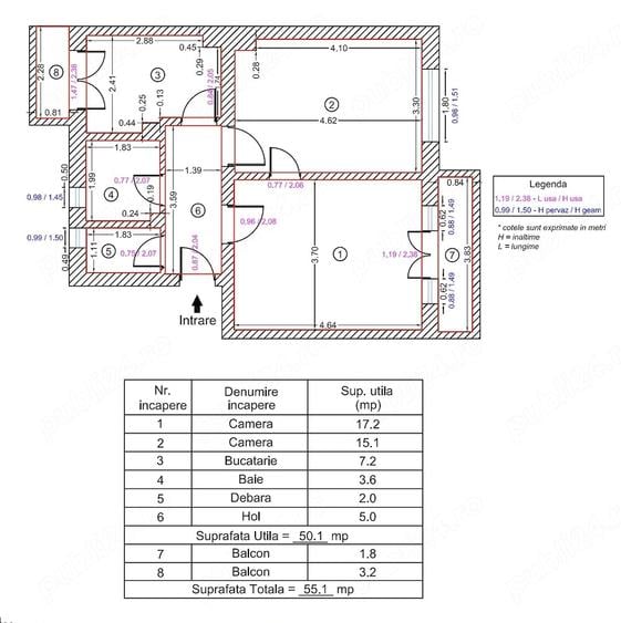 Apartament cu 2 camere decomandat în Grozăvești
