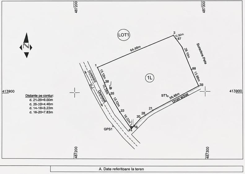 Teren Construcții intravilan de 3097 mp, în Corbi