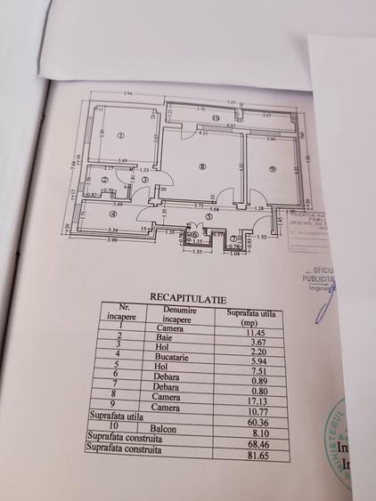 Apartament cu 3 camere decomandat în Central