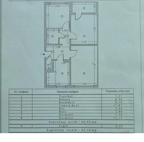 Apartament cu 3 camere decomandat, mobilat în Drumul Taberei