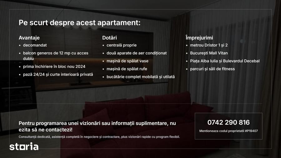 Apartament 2 camere | Vitan Mall | Metrou Dristor | Bloc Nou 2024 - 8