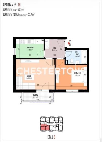 Apartament cu 2 camere în Central