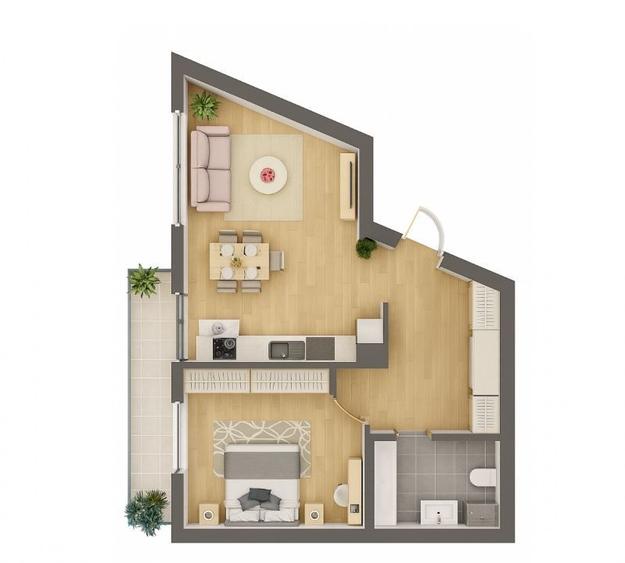 Apartament cu 2 camere decomandat în Tomis Plus