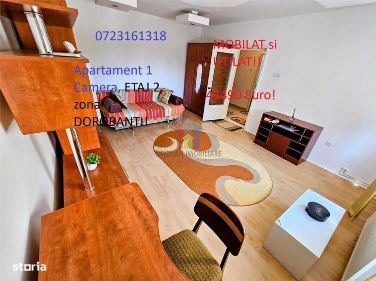 Apartament 1 camera, Mobilat si Utilat, etaj 2, Dorobantilor - 1