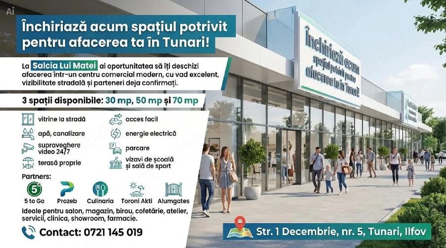 Spațiu comercial, de 50 mp, în Tunari