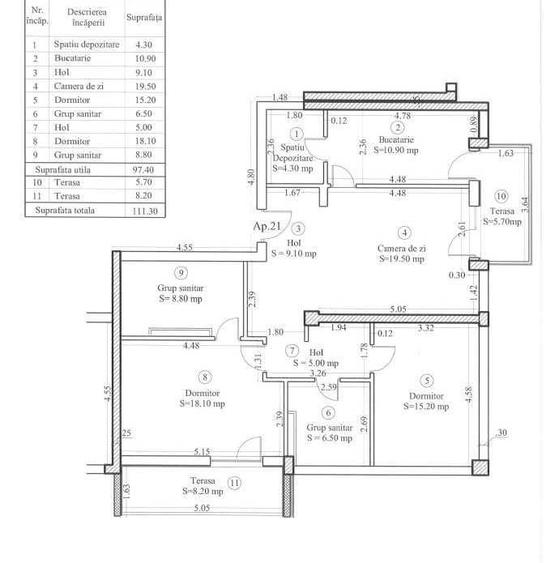 Apartament cu 3 camere decomandat în Dumbrăvița