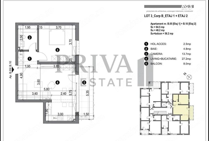 Apartament cu 2 camere decomandat în Freidorf