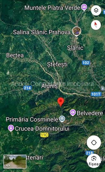 19000 Euro vanzare 521 mp teren asfalt apa gaz si curent Cosminele Prahova zona superba