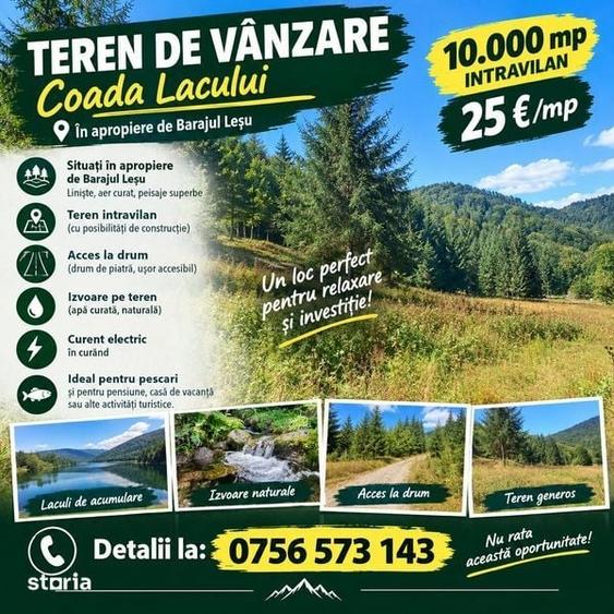 Teren de 10000 mp, în Curățele