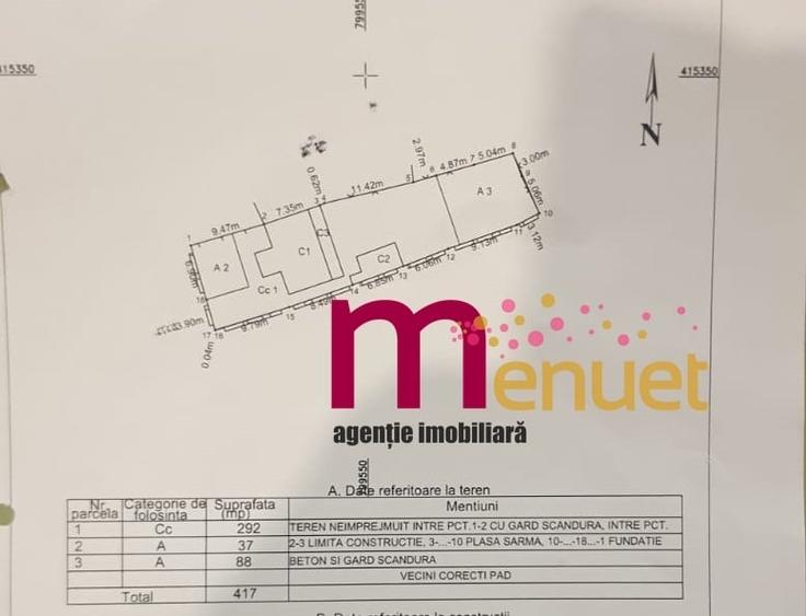 Teren Construcții intravilan de 417 mp, în Carierei