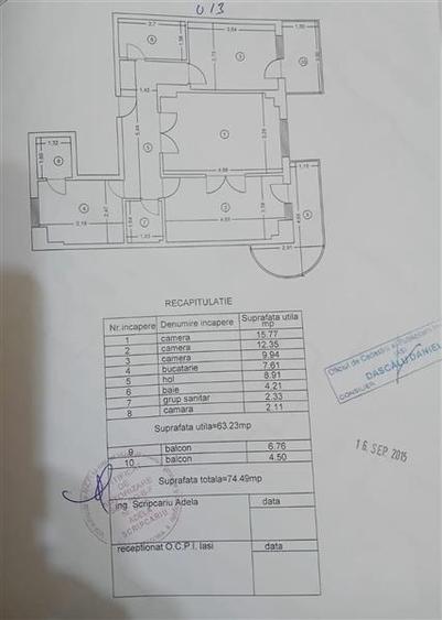 Apartament cu 3 camere decomandat în Gară