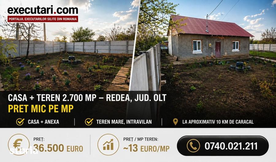 Casă cu 3 camere cu Teren 2700 Mp în Redea