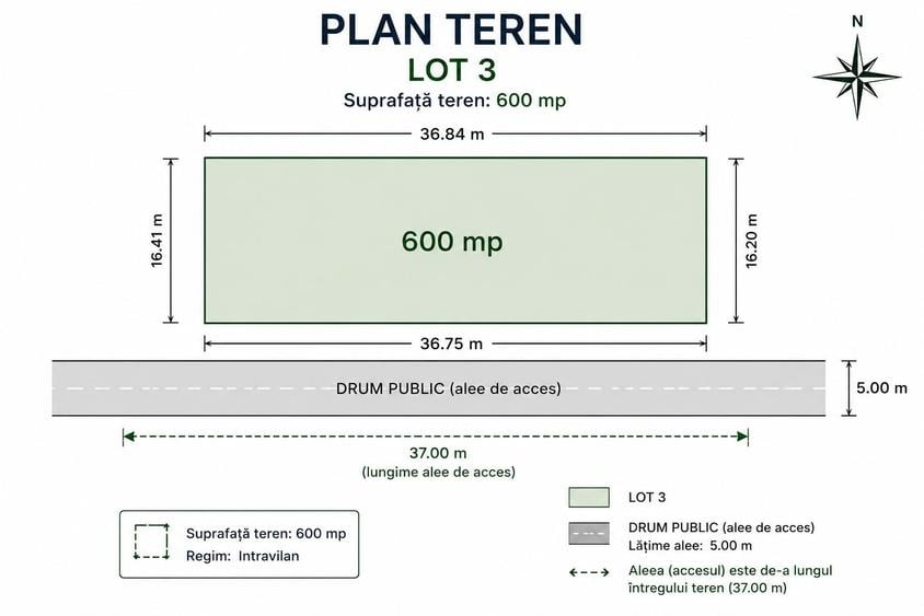 Teren Construcții de 600 mp, în Lazu