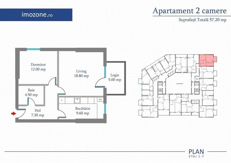Apartament 2 Camere | 57.2 mp | Bloc Nou | Metrou Pacii / Preciziei | Militari - 8