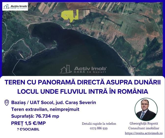 Teren de 76734 mp, în Socol