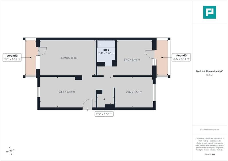 Apartament cu 3 camere decomandat în Decebal