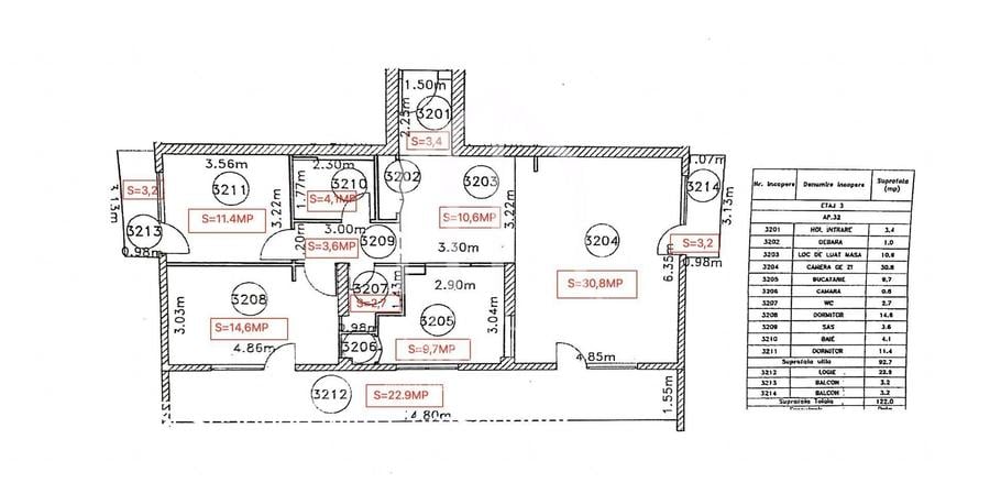 Apartament cu 3 camere în Central