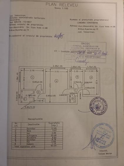 Apartament, mobilat în Cuza Vodă