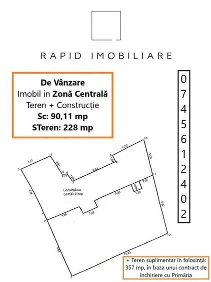 Casă cu 3 camere semidecomandat în Gării