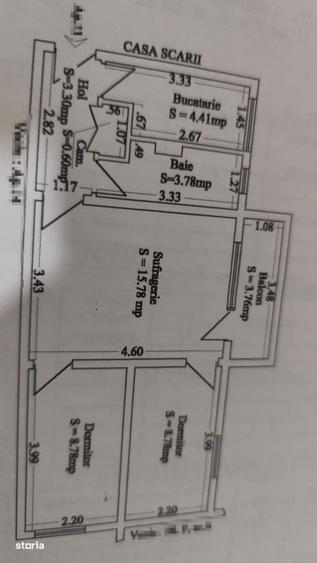Apartament cu 3 camere în Central