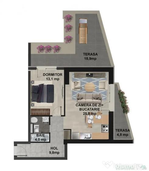 APARTAMENT CU TERASA GENEROASA SI VEDERE CATRE LAC! - 2