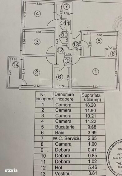 Apartament cu 4 camere decomandat, mobilat în Militari