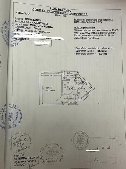 Garsonieră decomandată, mobilată în Dacia