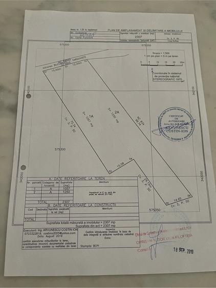 Teren de 2307 mp, în Central