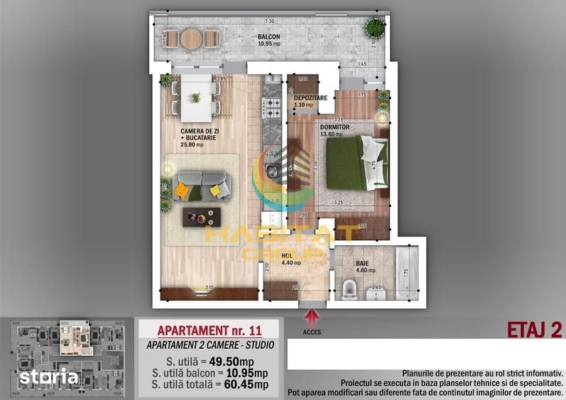 Apartament cu 2 camere semidecomandat în Sălăjan