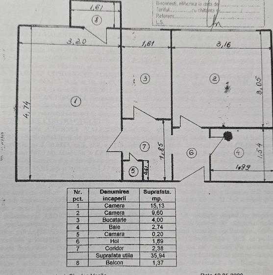 Apartament cu 2 camere decomandat în Militari
