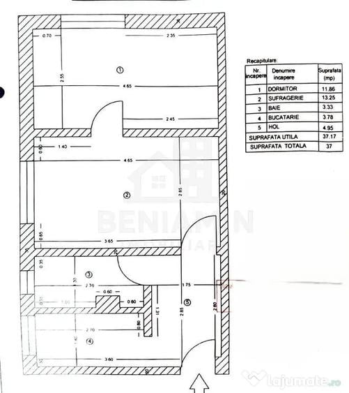 Apartament cu 2 camere semidecomandat în Craiovița Nouă