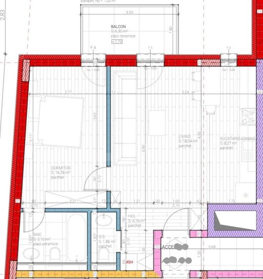 Apartament cu 2 camere semidecomandat în Dâmbul Rotund