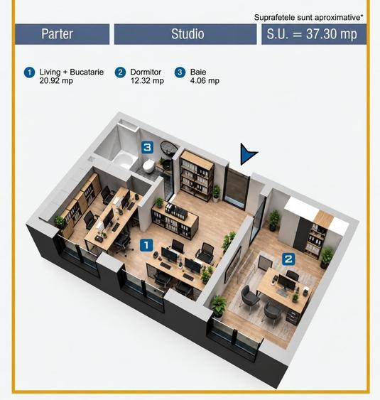Spațiu comercial, de 47 mp, în Chiajna