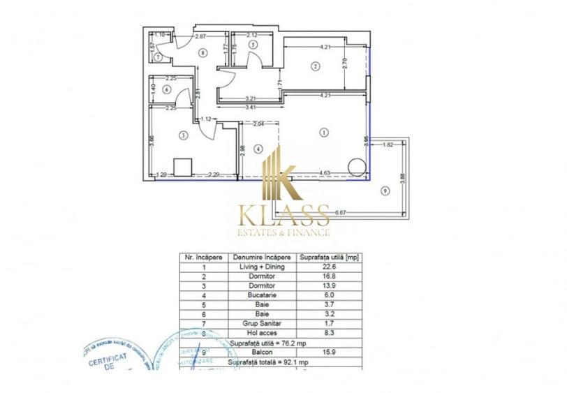 0%  Apartament 3 camere 92,1 mp, terasa, Spa, etaj 5, Floreasca, UP-site - 7