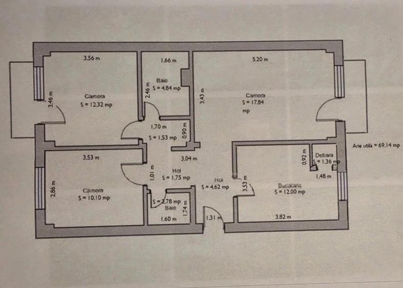 Apartament cu 3 camere decomandat în Soarelui