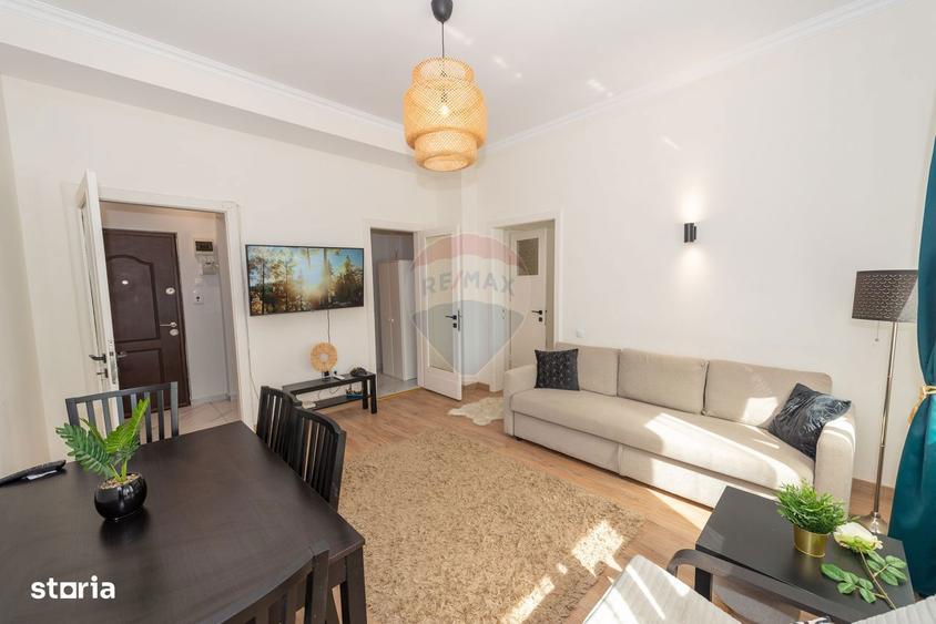 Apartament cu 2 camere, mobilat în Batistei