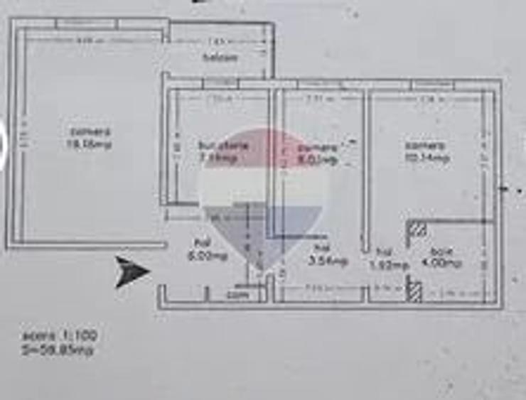Apartament cu 3 camere decomandat în Ultracentral