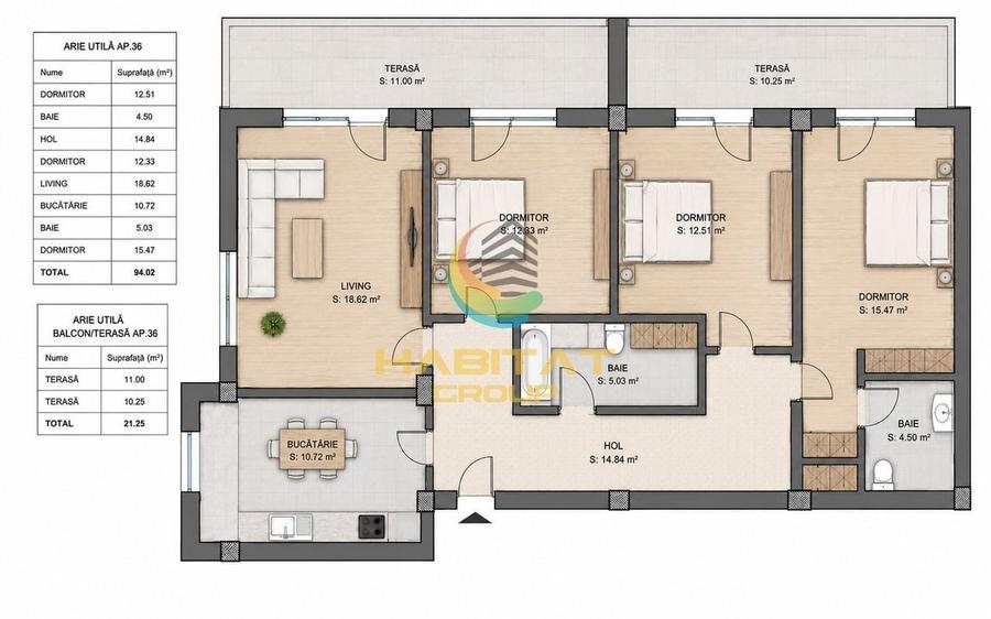 Apartament cu 4 camere decomandat în Titan