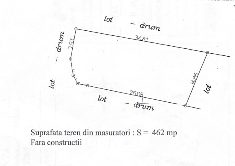 Teren Construcții intravilan de 462 mp, în Agigea