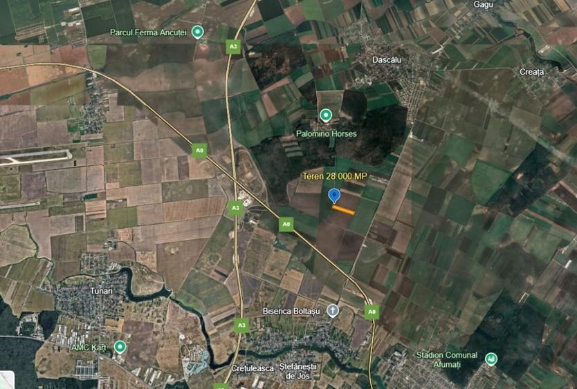 Teren agricol intravilan de 28000 mp, în Ștefăneștii de Jos
