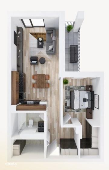 Apartament cu 2 camere în Cetății