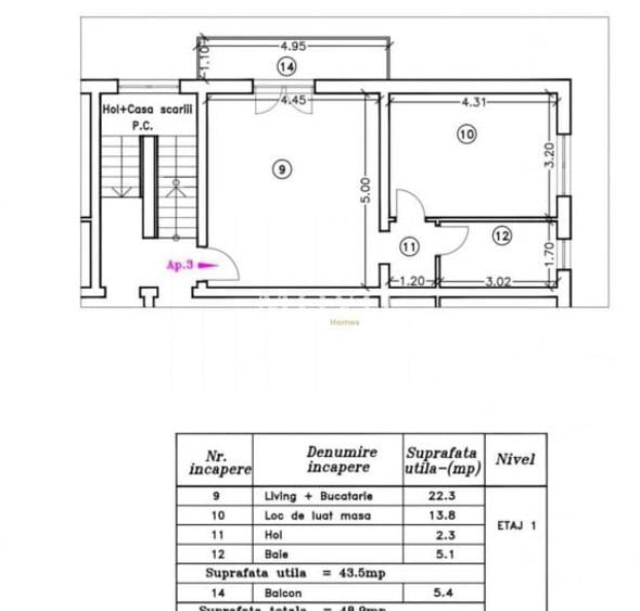 Apartament cu 2 camere semidecomandat în Giroc