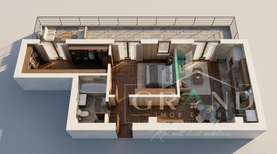 Apartament cu 2 camere semidecomandat în Dâmbul Rotund