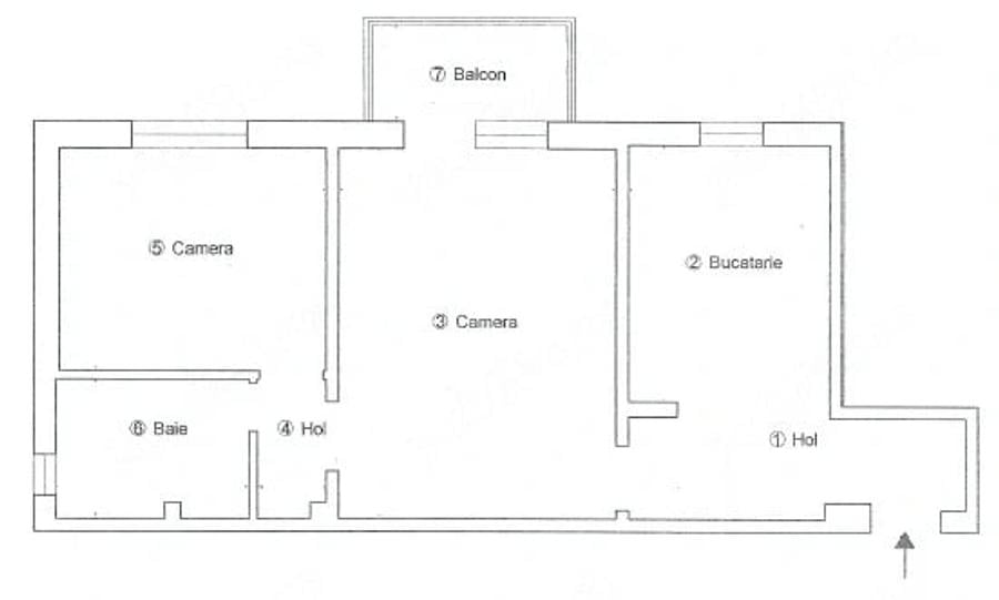 Apartament cu 2 camere semidecomandat în Olimpia-Stadion