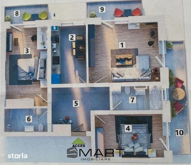 Apartament cu 3 camere decomandat în IAR