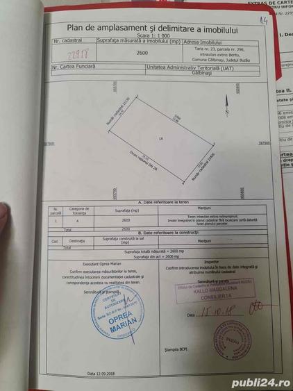 Teren de 2600 mp, în Bentu