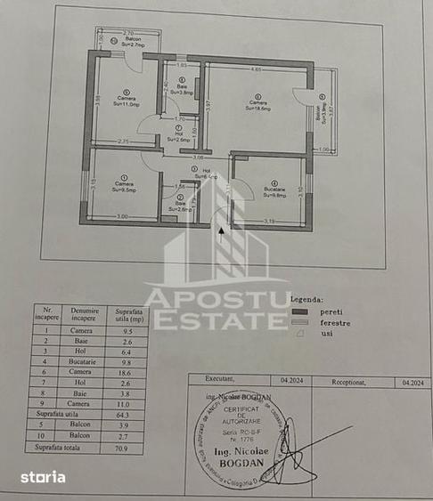 Apartament 3 camere, de vanzare, zona Dambovita, Timisoara - 3
