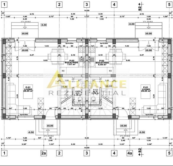 Duplex cu 4 camere decomandat cu Canalizare în Metalurgiei