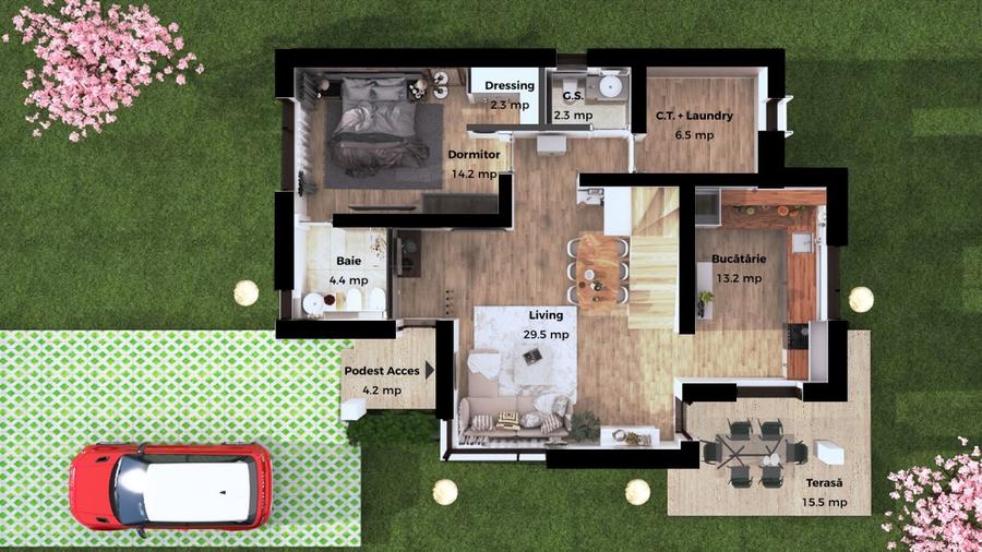 Casă individuală cu 4 camere cu Teren 480 Mp în Corbeanca